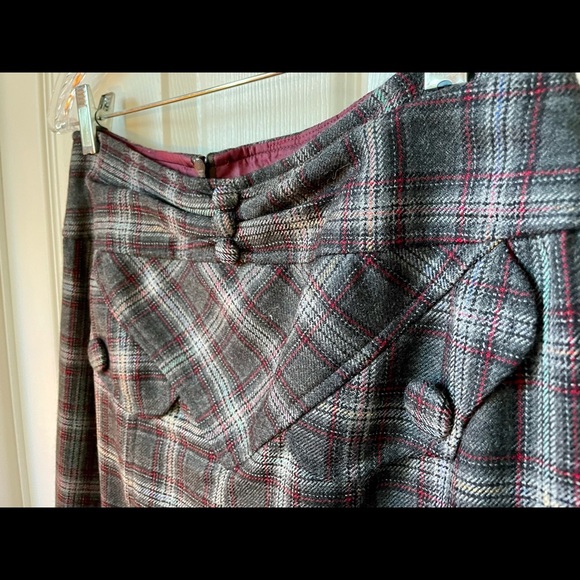 Nanette Lepore Anthropology plaid wool midi skirt NEVER WORN NWOT A+ sz 6 - Picture 13 of 14